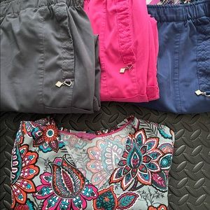 3 pairs of Vera Bradley Scrubs Pants 1 Vera Bradley Scrub Top